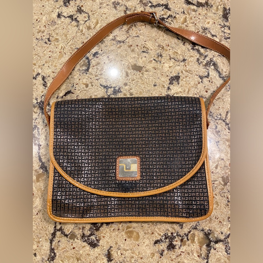 Vintage Ted Lapidus leather shoulder bag